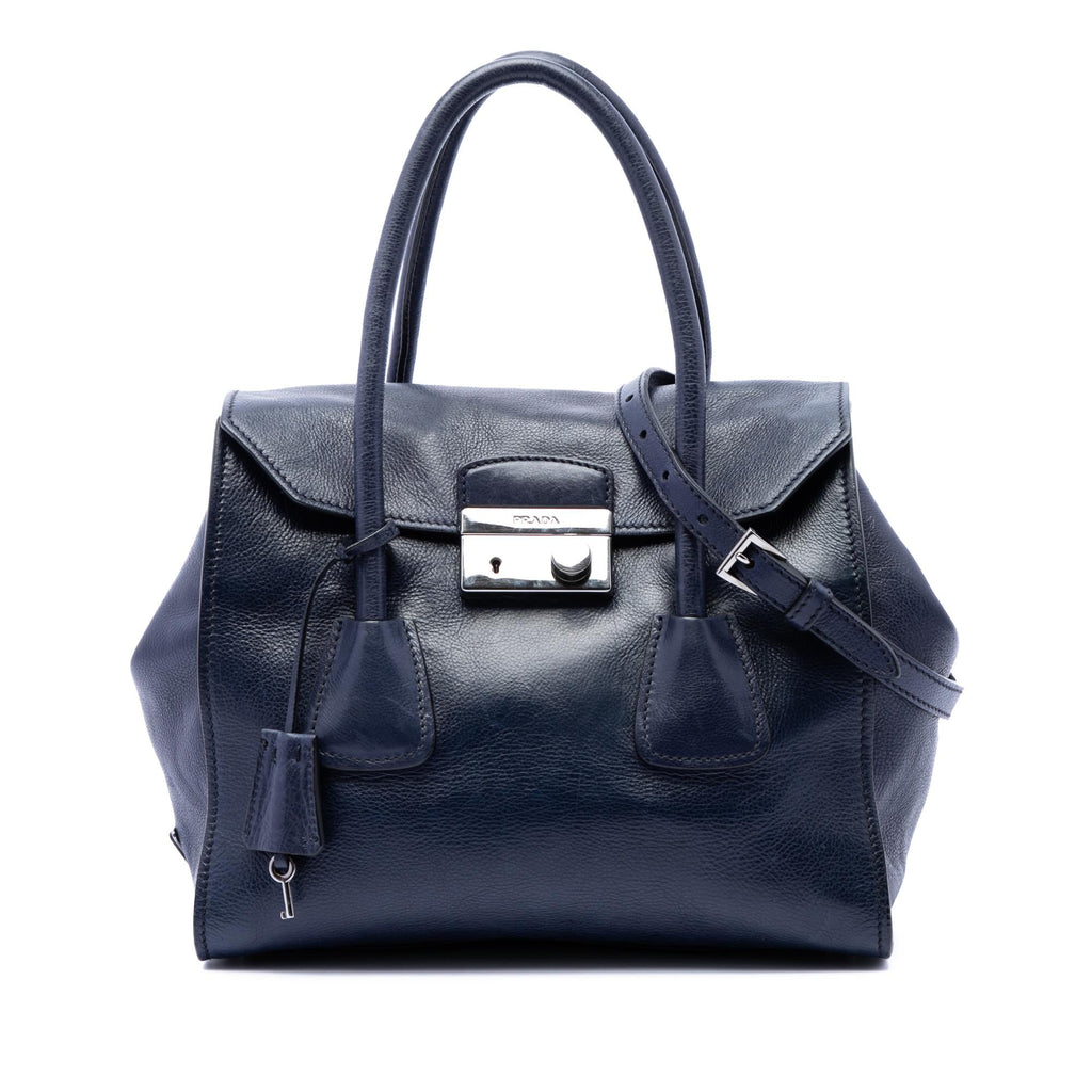 Prada Glace Calf Sound Lock Satchel