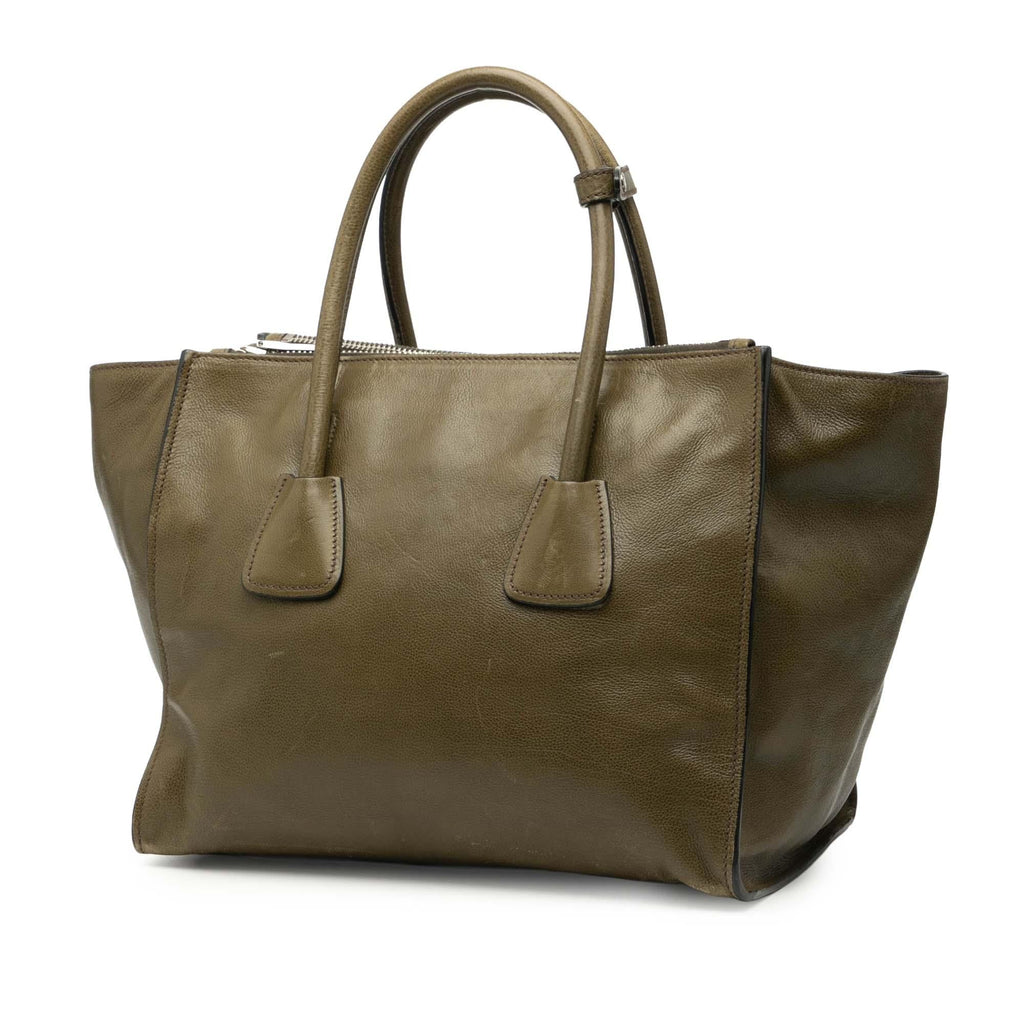 Prada Glace Calf Twin Pocket Double Handle Satchel