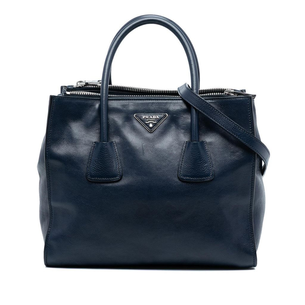 Prada Glace Calf Twin Pocket Double Handle Satchel