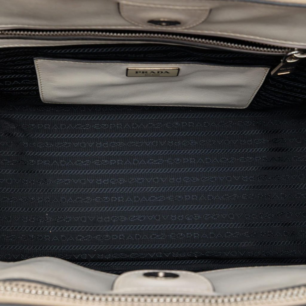 Prada Glace Calf Twin Pocket Double Handle Satchel