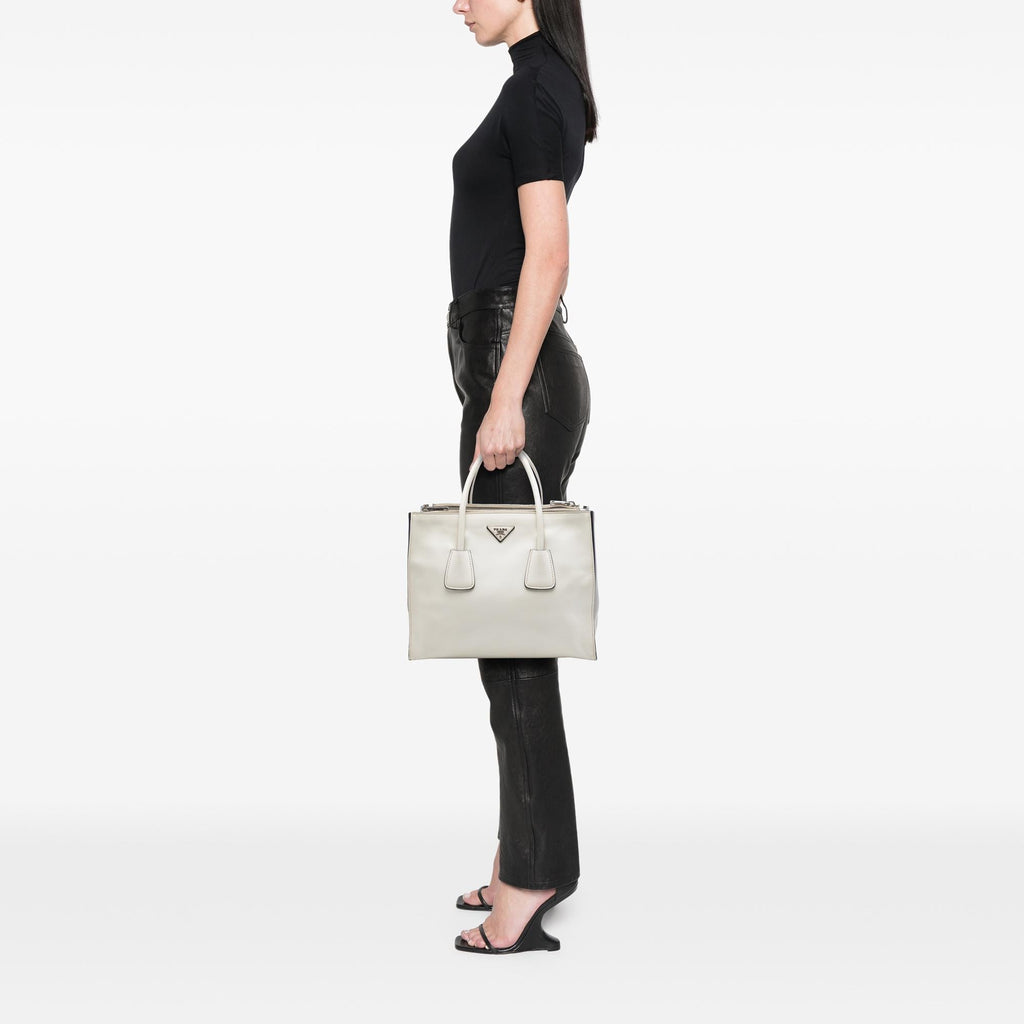 Prada Glace Calf Twin Pocket Double Handle Satchel