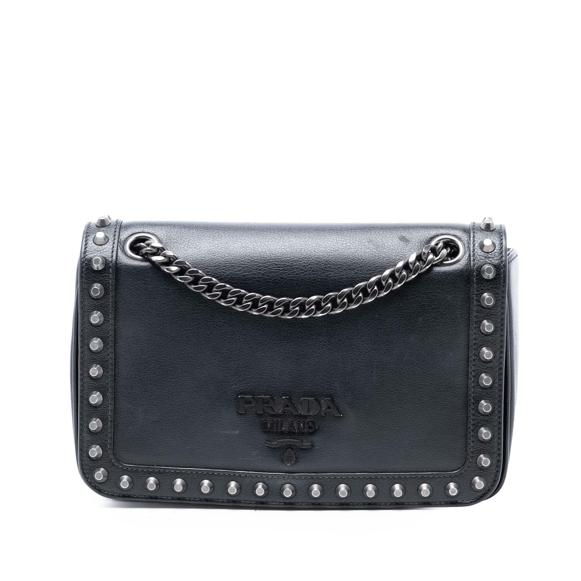 Prada Glace Calfskin Studded Crossbody