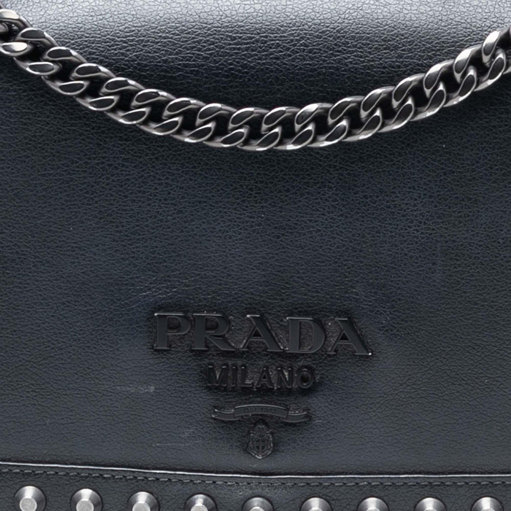 Prada Glace Calfskin Studded Crossbody