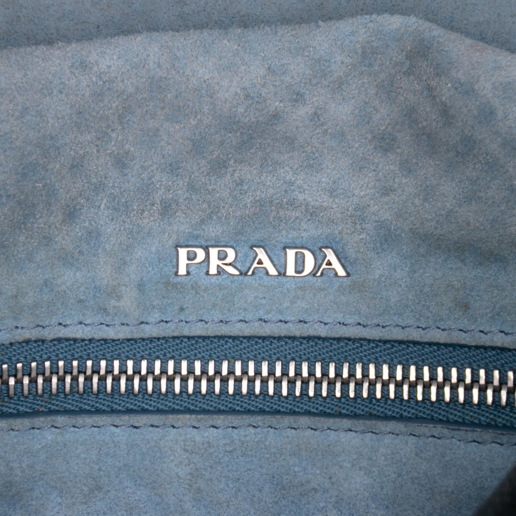 Prada Glace Calfskin Studded Etiquette Flap