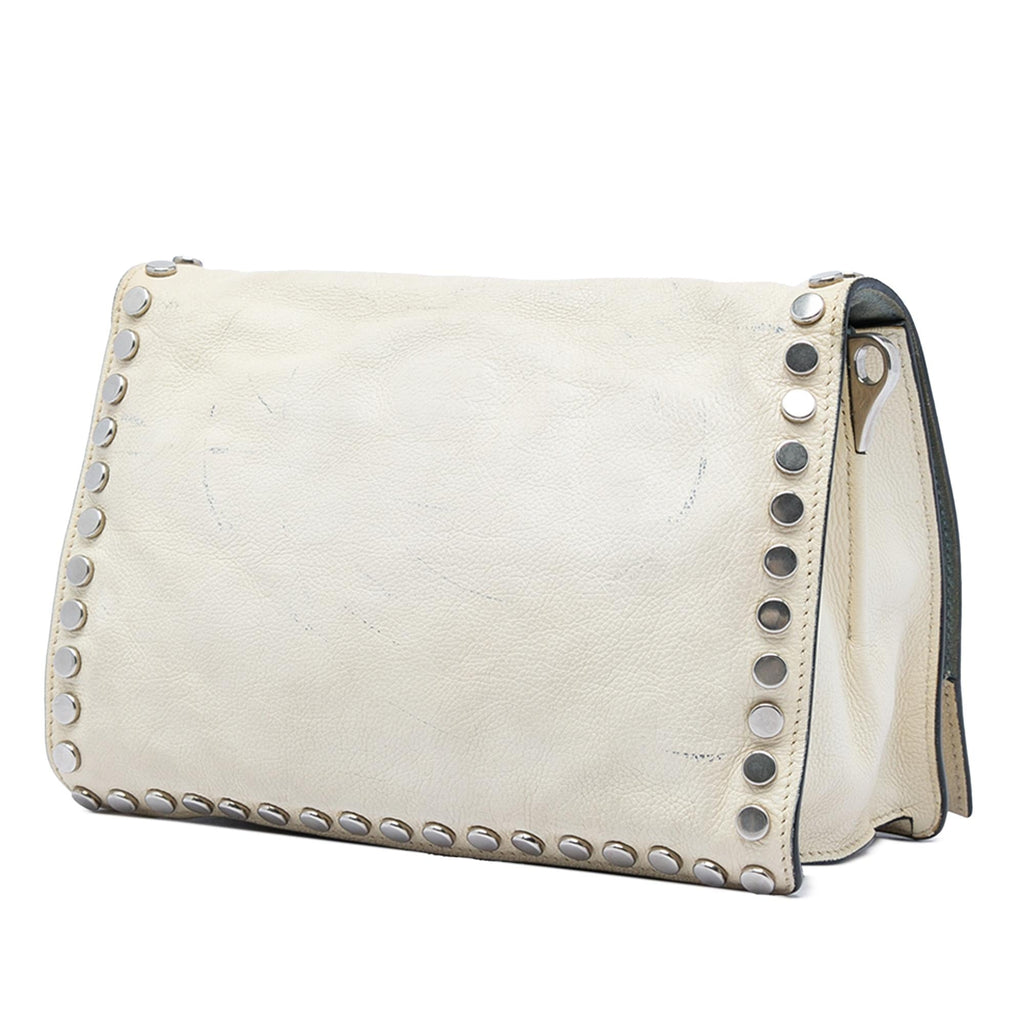 Prada Glace Calfskin Studded Etiquette Flap
