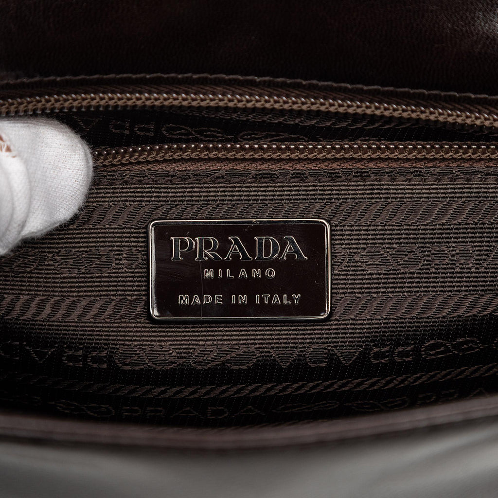 Prada Goatskin Madras Swing Chain Shoulder Bag