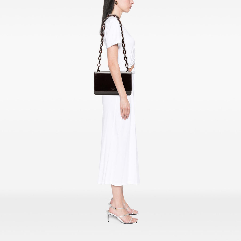 Prada Goatskin Madras Swing Chain Shoulder Bag