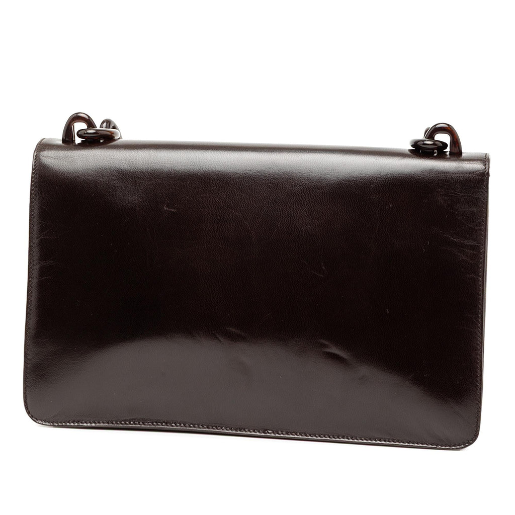 Prada Goatskin Madras Swing Chain Shoulder Bag