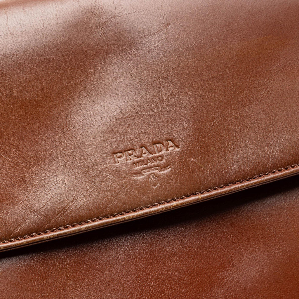 Prada Goatskin Madras Swing Chain Shoulder Bag