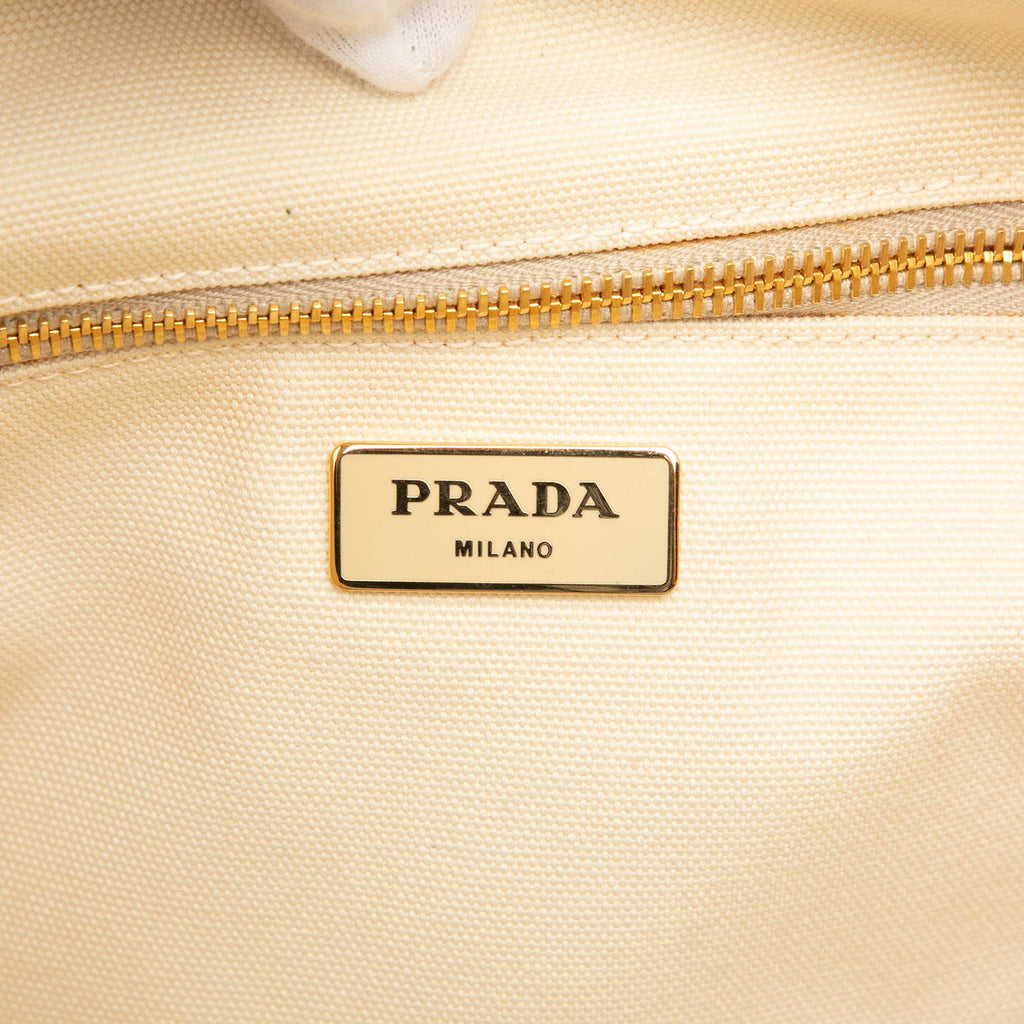 Prada Large Canvas Canapa Azulejos Satchel
