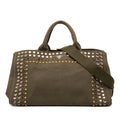 Prada Large Canvas Canapa Bijoux Satchel
