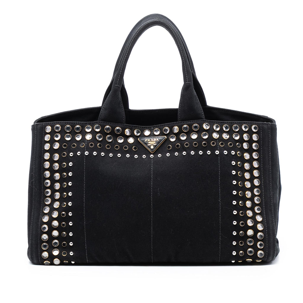 Prada Large Canvas Canapa Bijoux Satchel