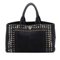 Prada Large Canvas Canapa Bijoux Satchel
