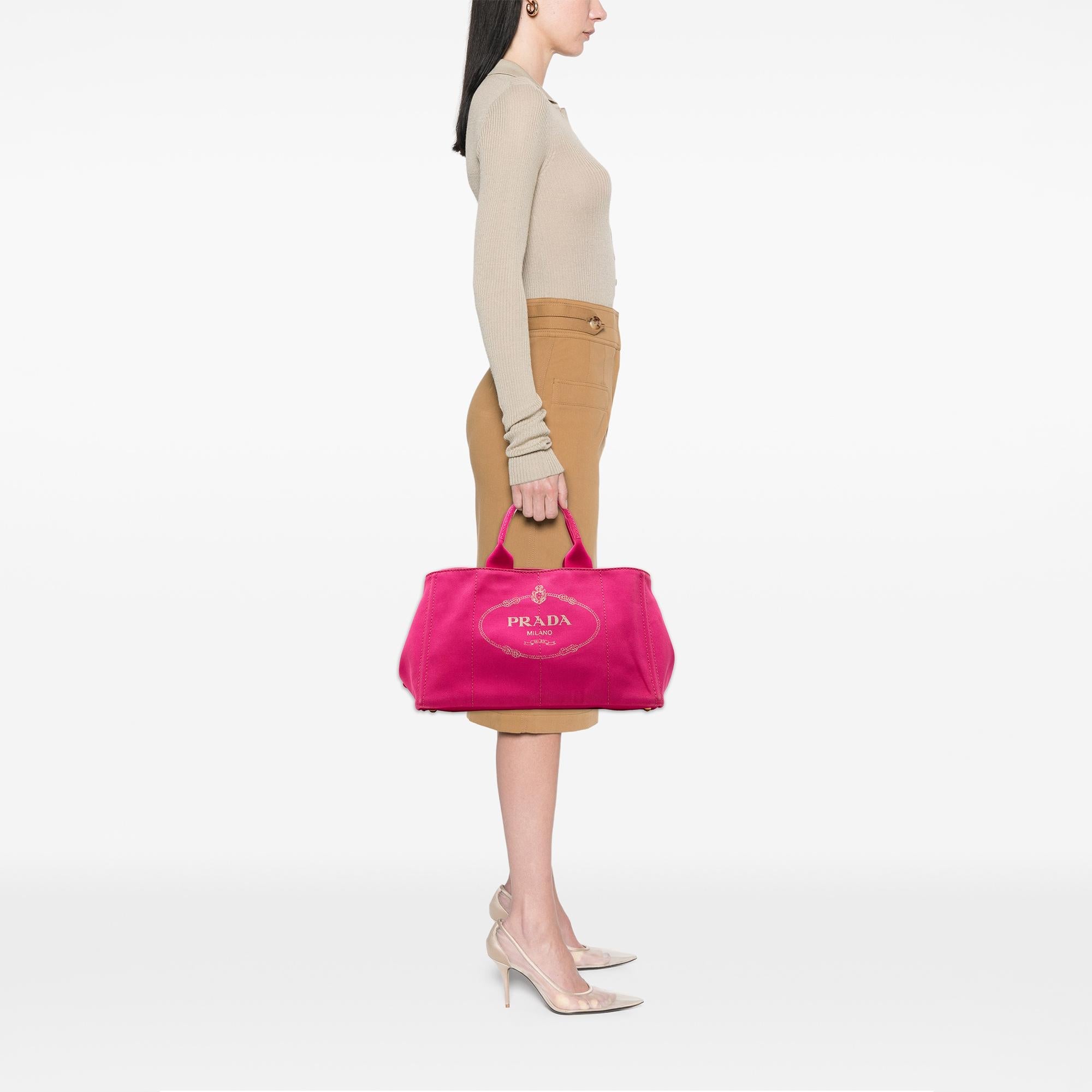 Prada Large Canvas Canapa Logo Satchel