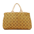 Prada Large Canvas Printed Canapa Satchel