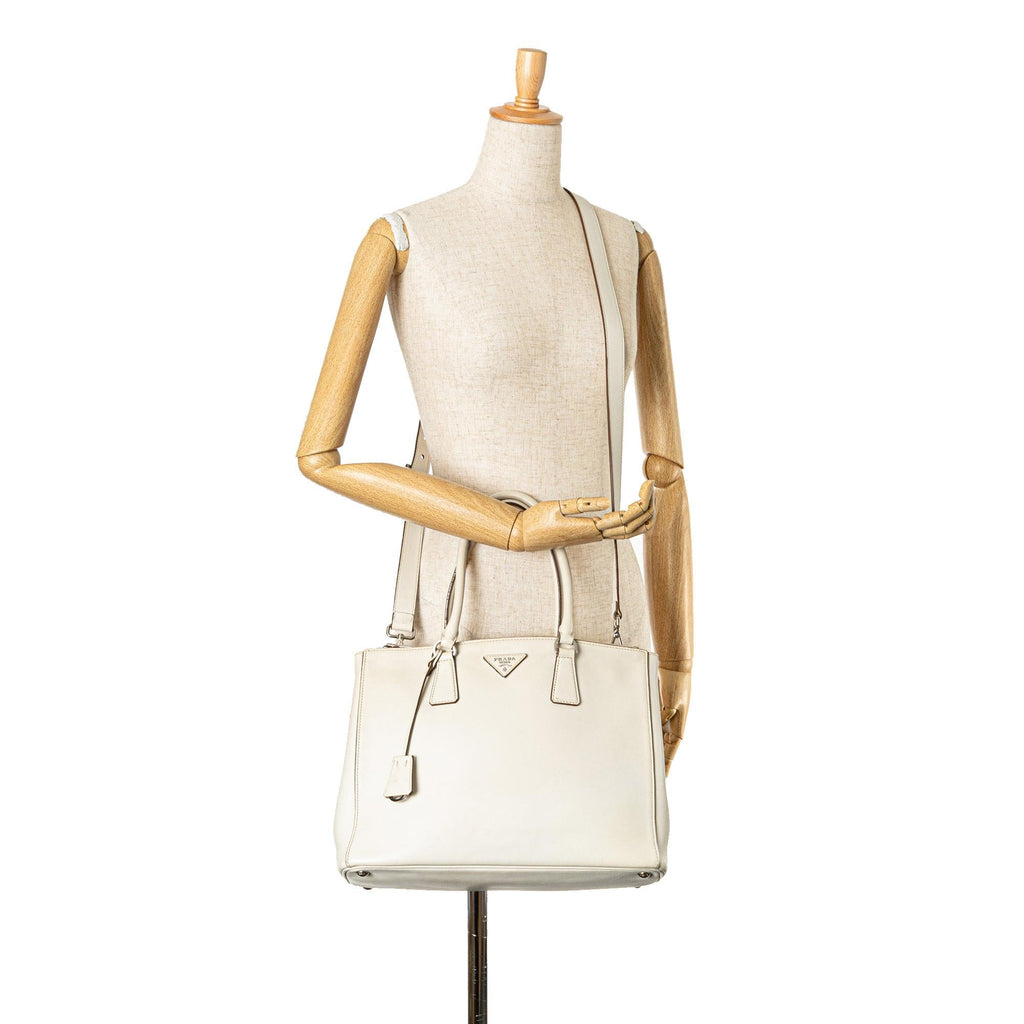 Prada Large City Calfskin Galleria Double Zip Satchel (SHG-IMoG4x)