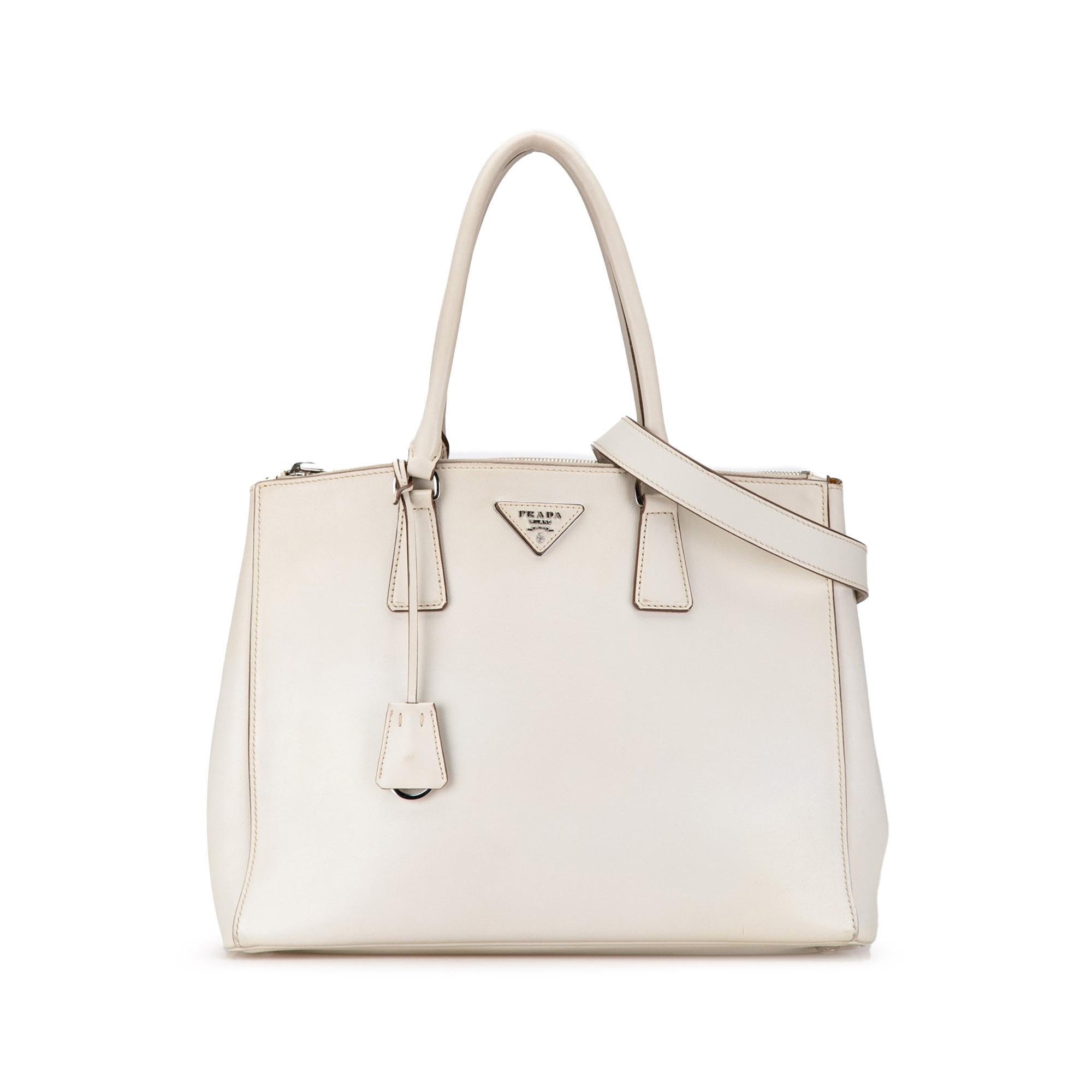 Prada Large City Calfskin Galleria Double Zip Satchel (SHG-IMoG4x)