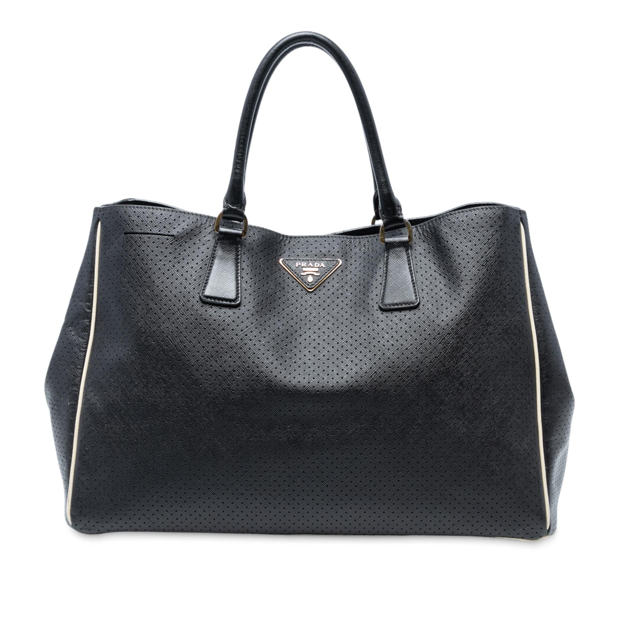 Prada Large Perforated Saffiano Lux Galleria Zip Tote