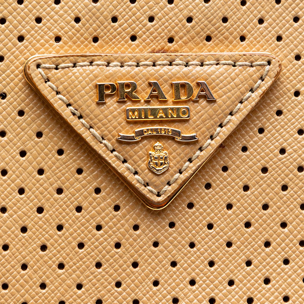 Prada Large Perforated Saffiano Lux Galleria Zip Tote