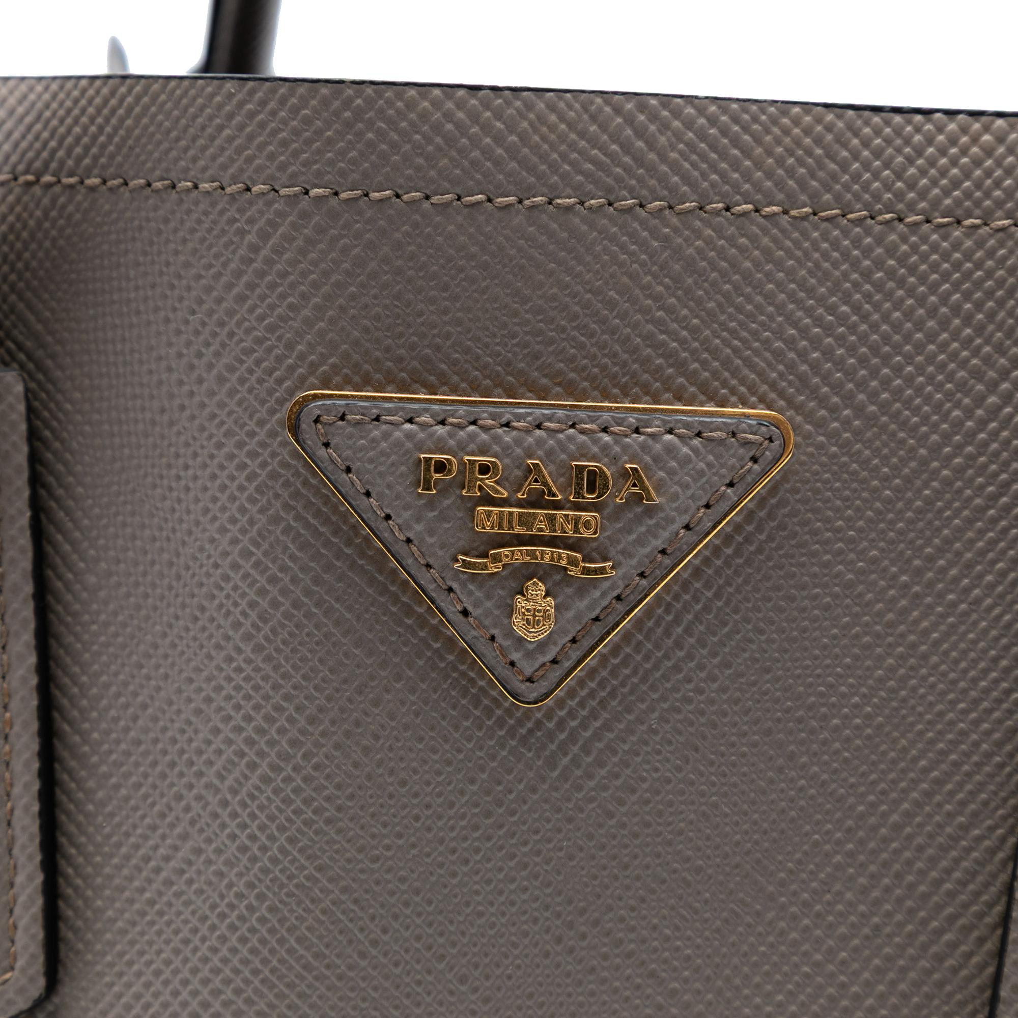 Prada Large Saffiano Cuir Double Satchel