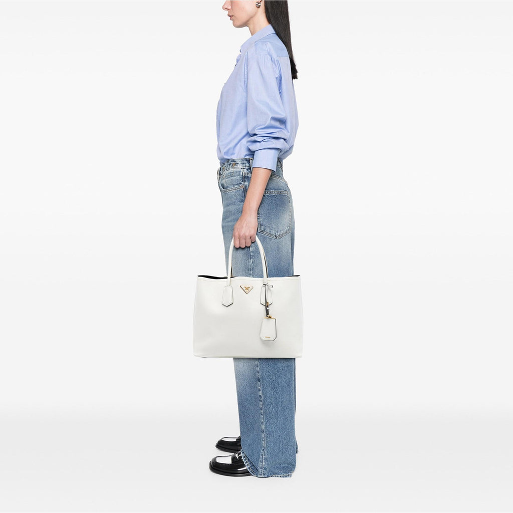 Prada Large Saffiano Cuir Double Satchel