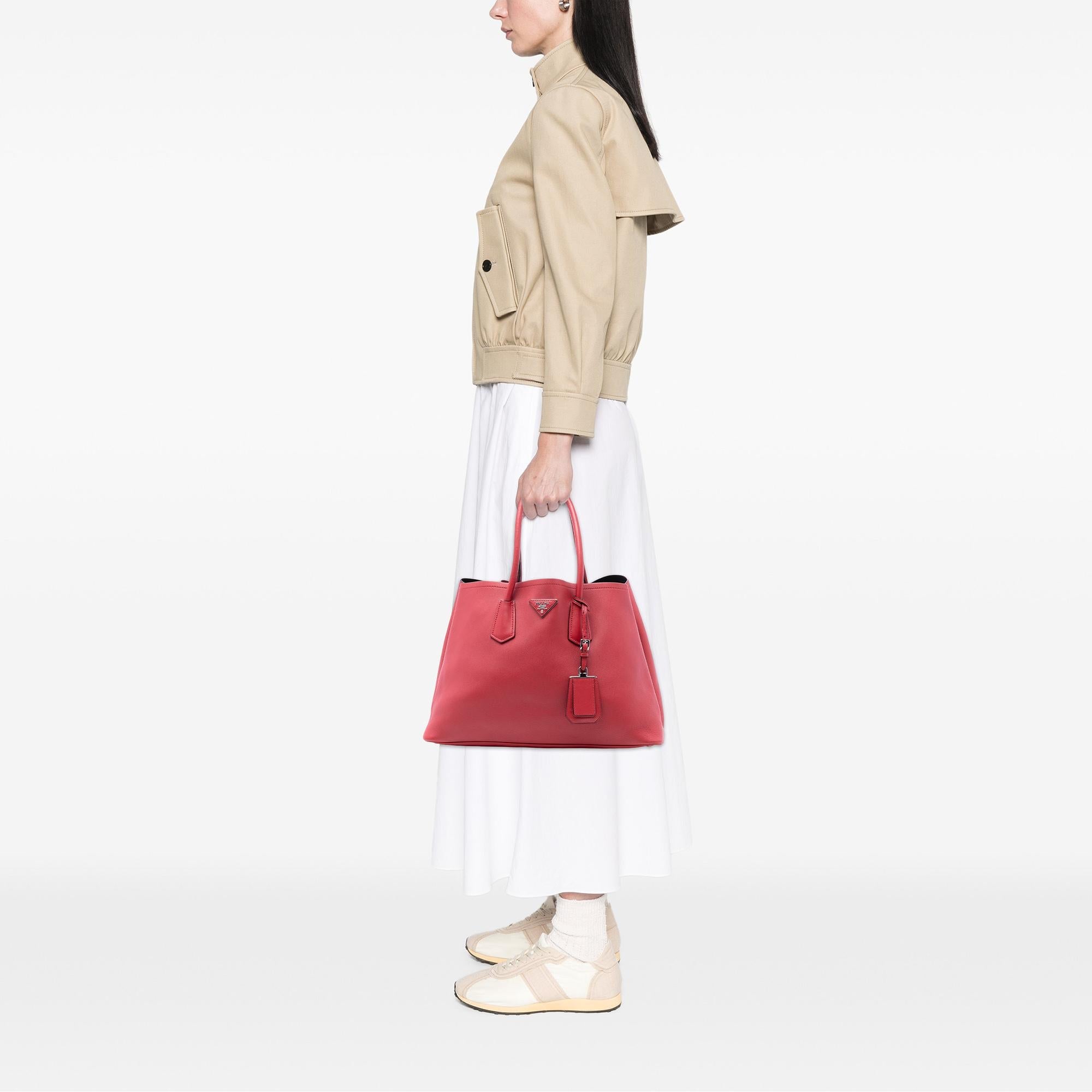 Prada Large Saffiano Cuir Double Satchel