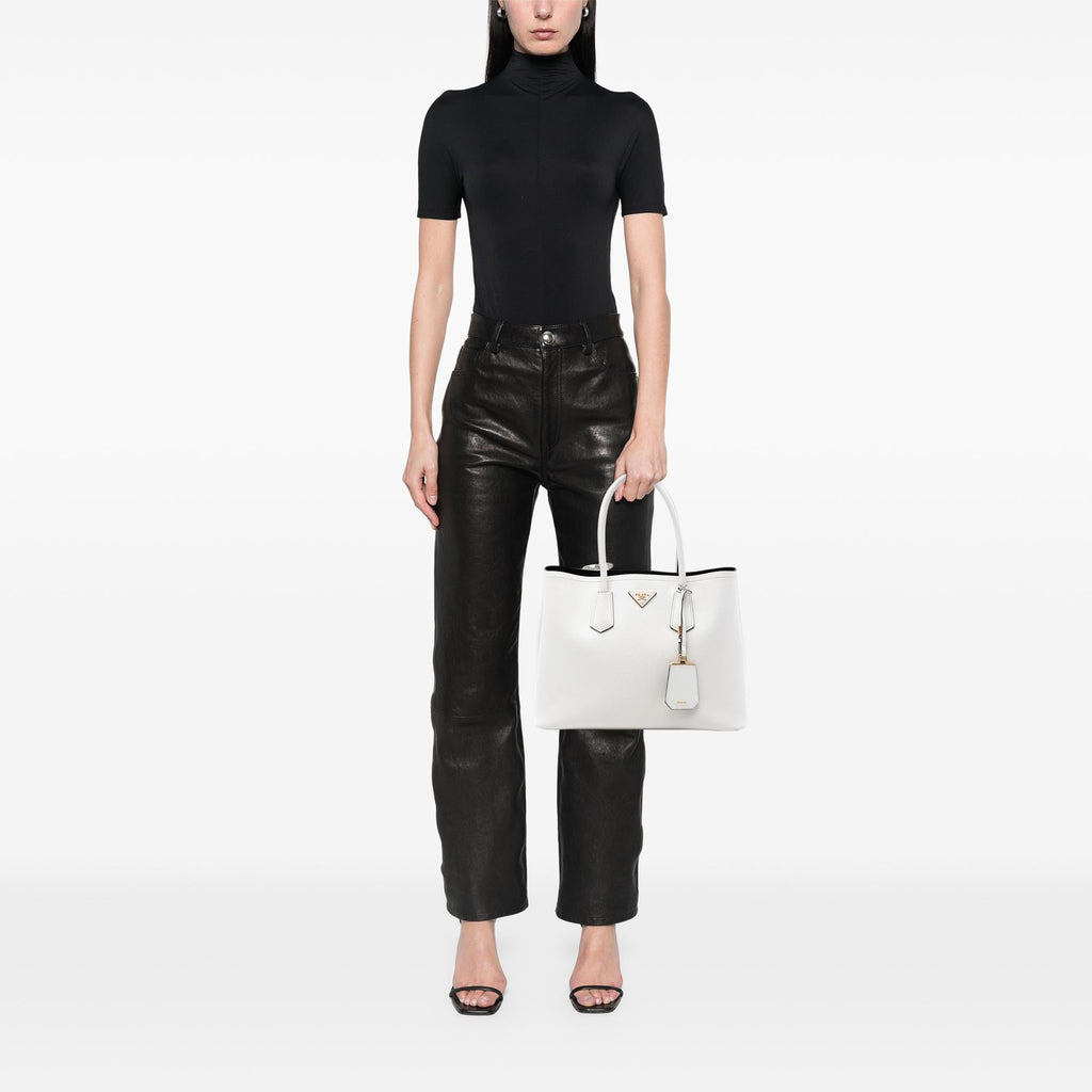 Prada Large Saffiano Cuir Double Satchel