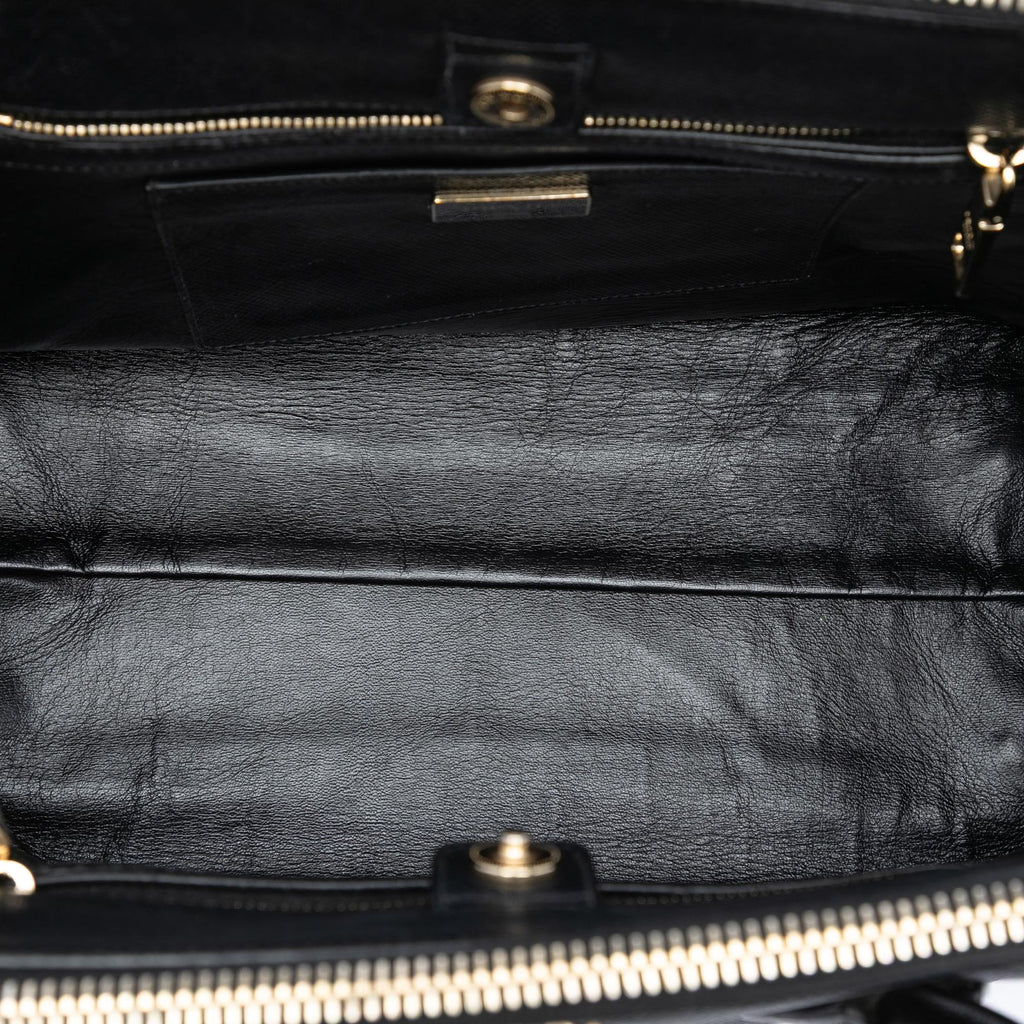 Prada Large Saffiano Cuir Double Zip Top Handle Bag