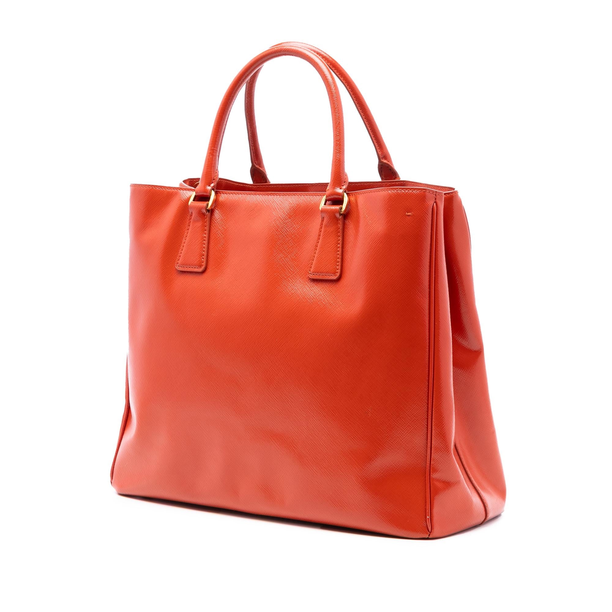 Prada Large Saffiano Vernice Galleria Satchel