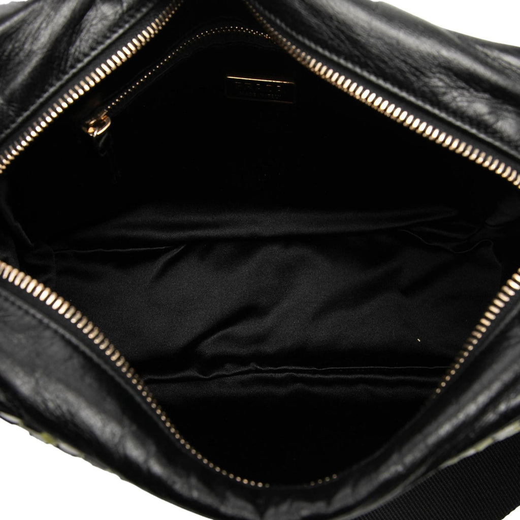 Prada Leather Perspective Cubes Shoulder Bag