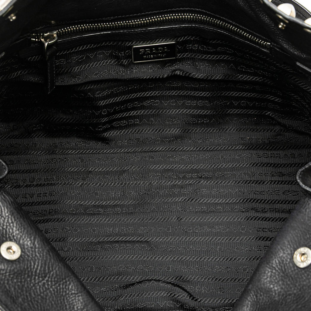 Prada Leather Studded Easy Shoulder Bag