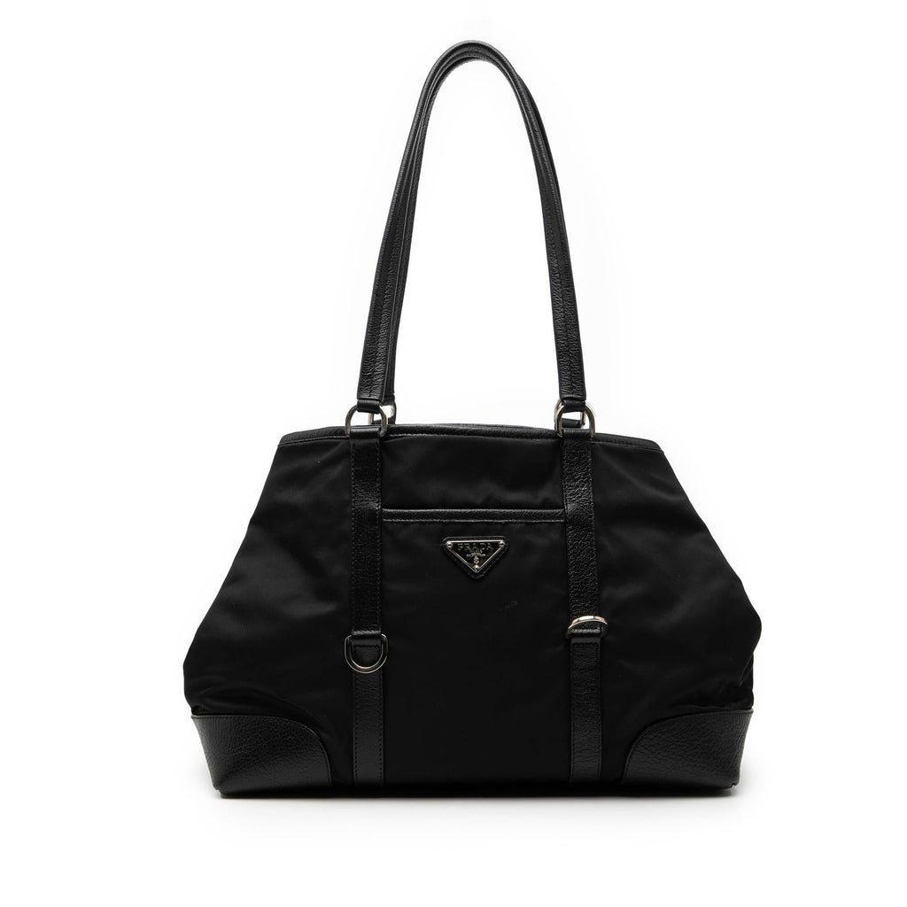Prada Leather Trimmed Tessuto Tote