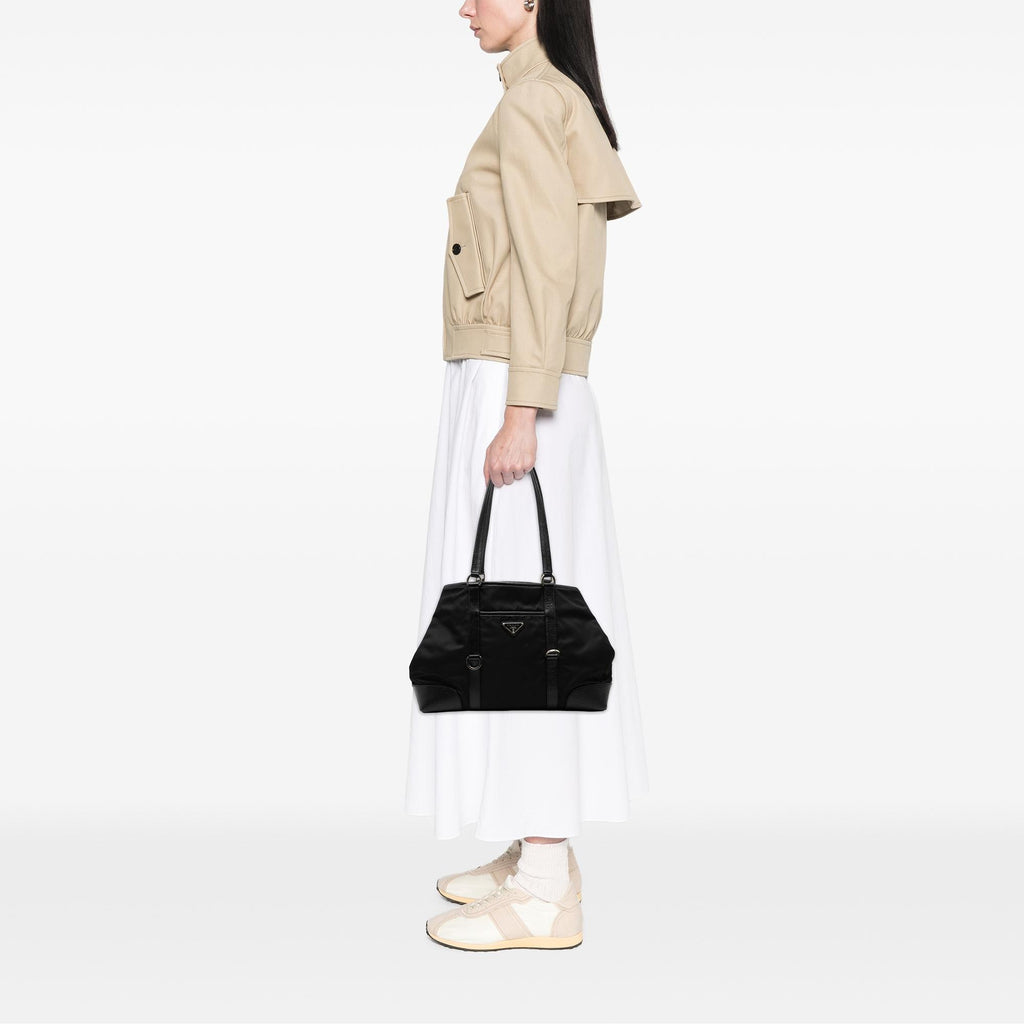 Prada Leather Trimmed Tessuto Tote
