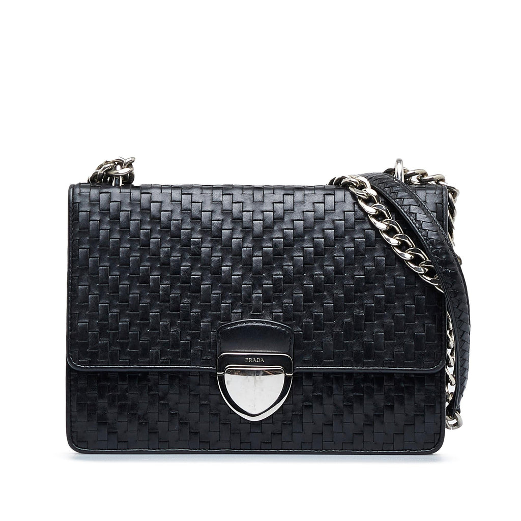 Prada Madras Chain Shoulder Bag (SHG-SmrfbK)
