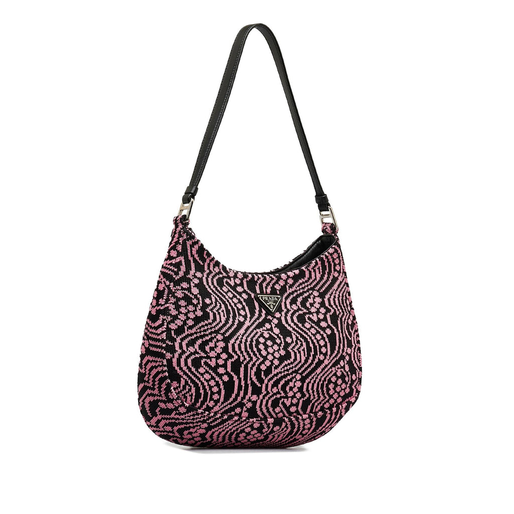 Prada Maglia Jacquard Knit Cleo Bag