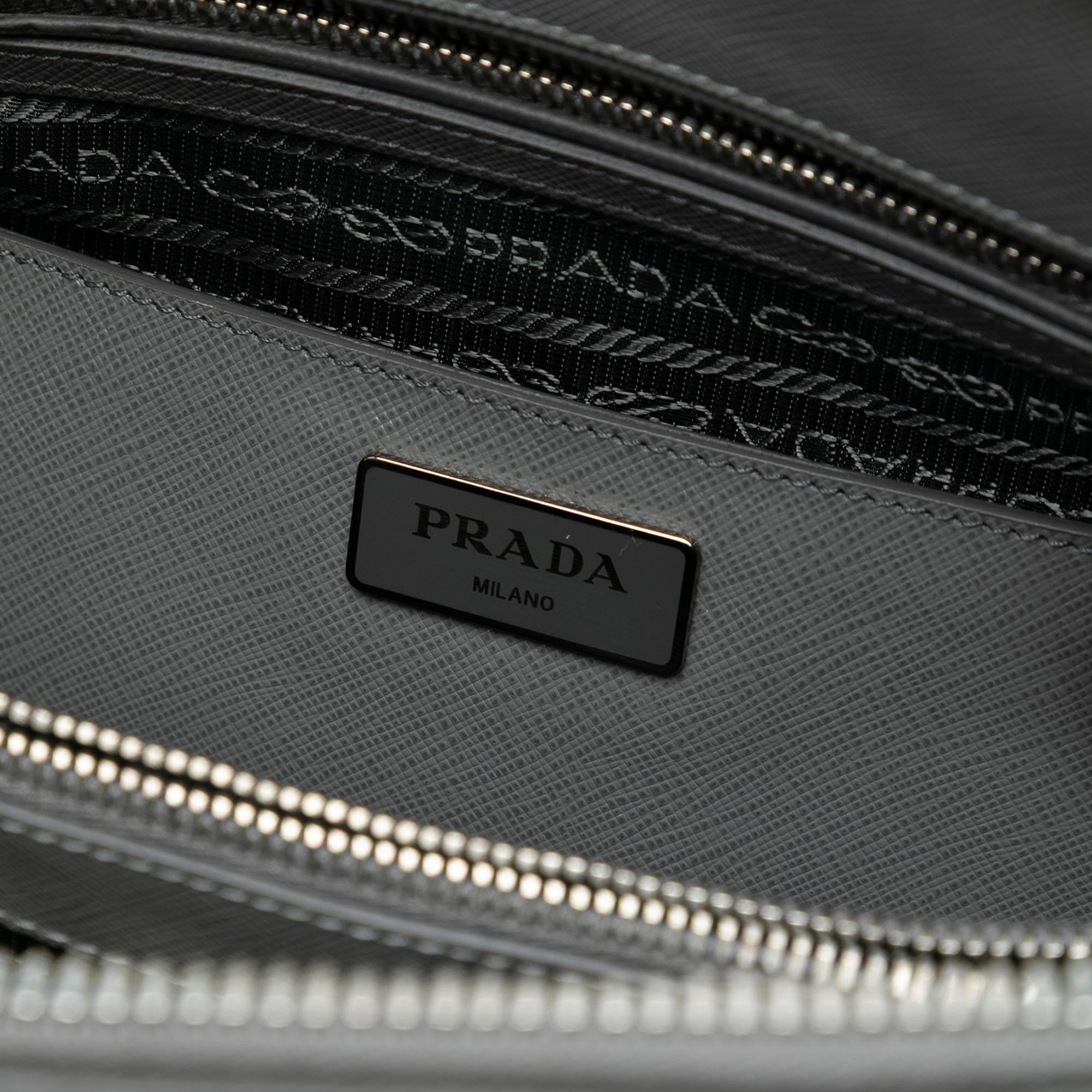 Prada Medium Bicolor Saffiano Lux Promenade Satchel