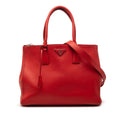 Prada Medium City Calf Galleria Double Zip Satchel