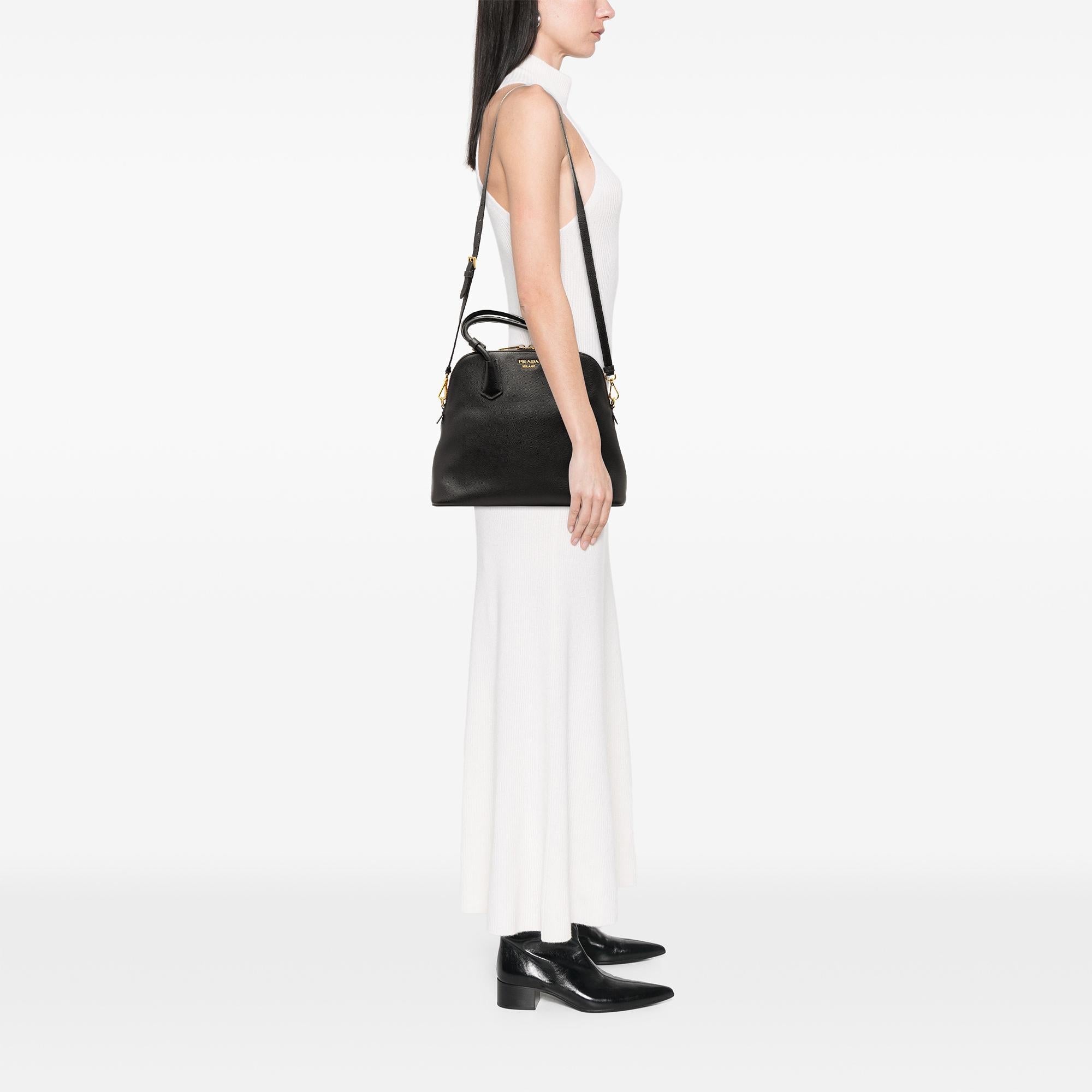 Prada Medium Saffiano Cuir Dome Satchel