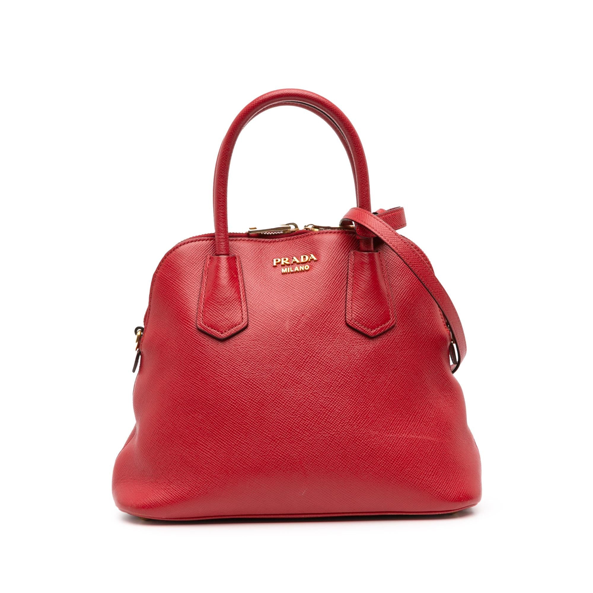 Prada Medium Saffiano Dome Satchel
