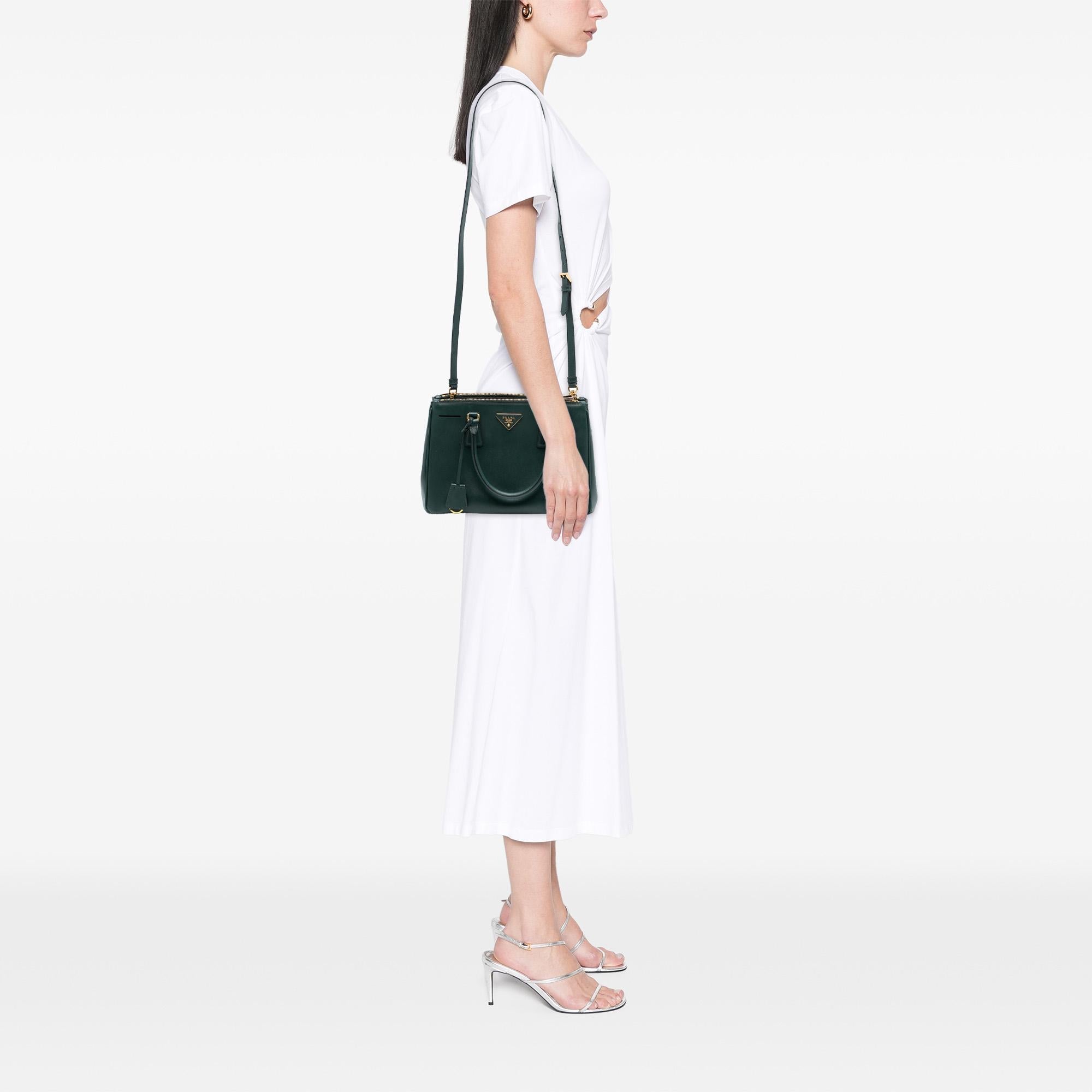 Prada Medium Saffiano Lux Galleria Double Zip Satchel