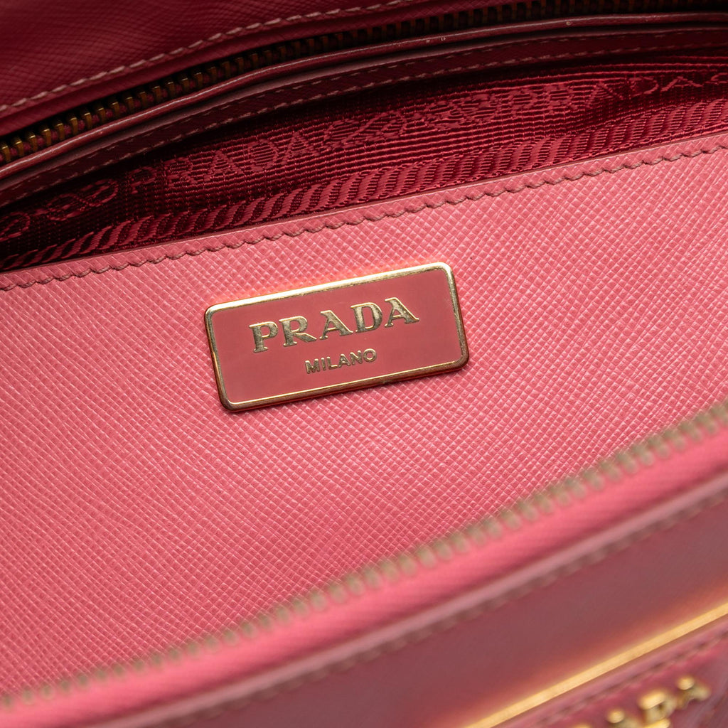 Prada Medium Saffiano Lux Galleria Double Zip Satchel