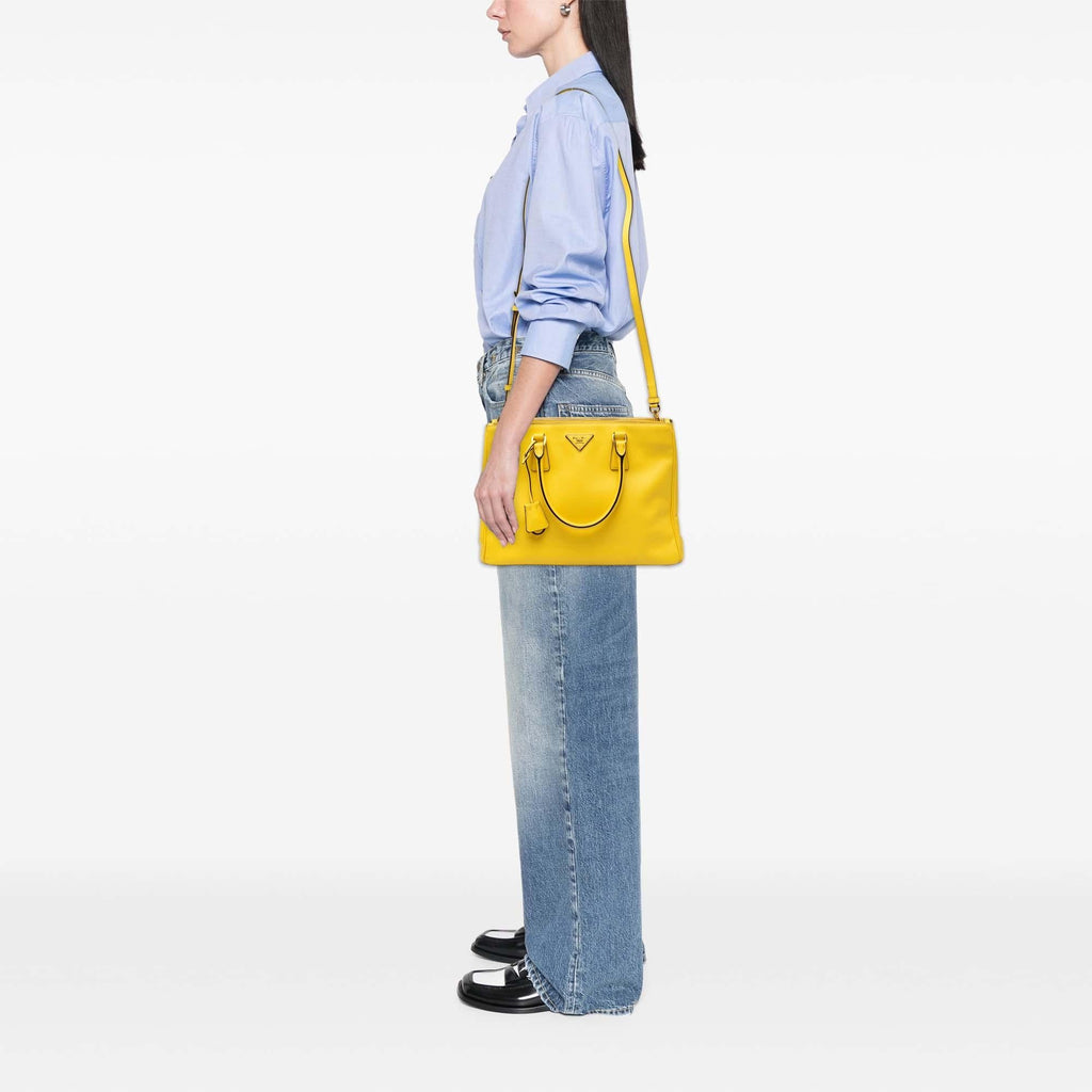 Prada Medium Saffiano Lux Galleria Double Zip Satchel