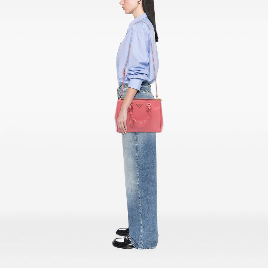 Prada Medium Saffiano Lux Galleria Double Zip Satchel