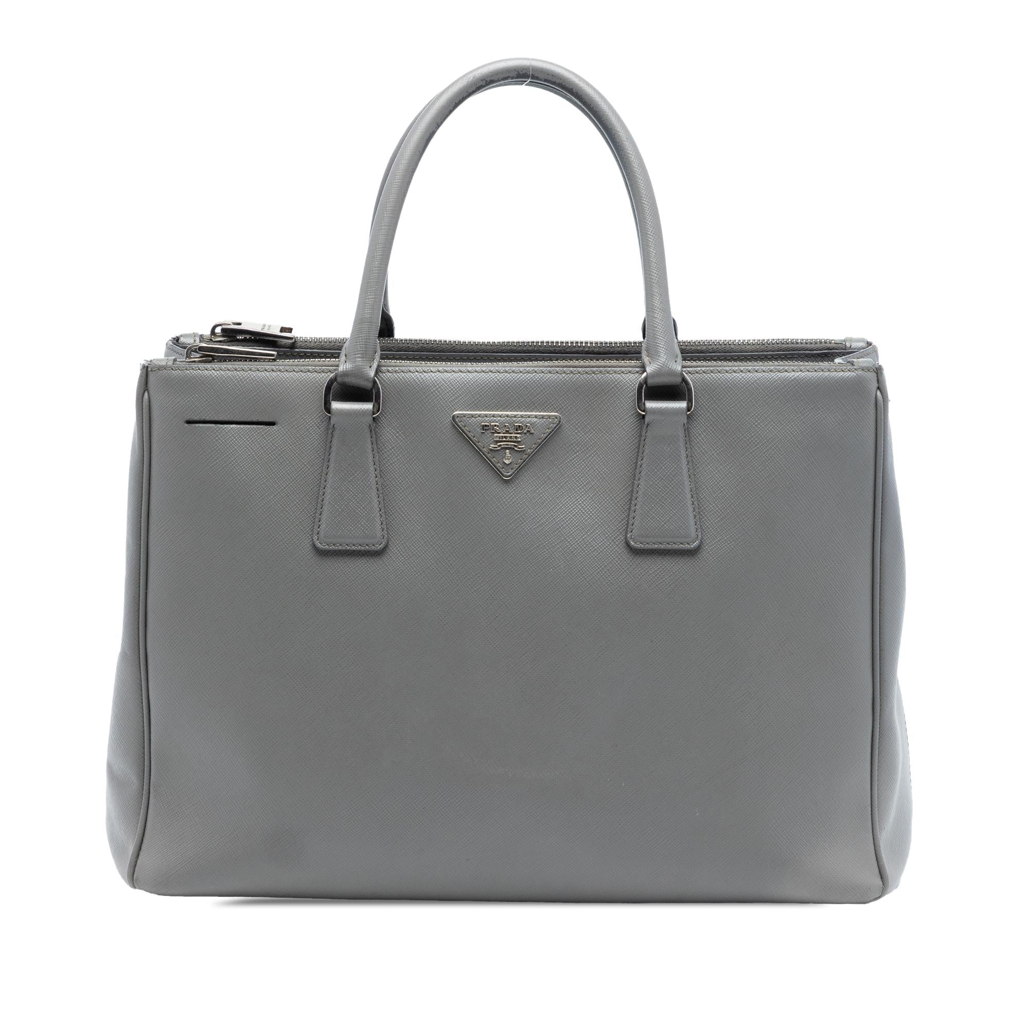 Prada Medium Saffiano Lux Galleria Double Zip Satchel