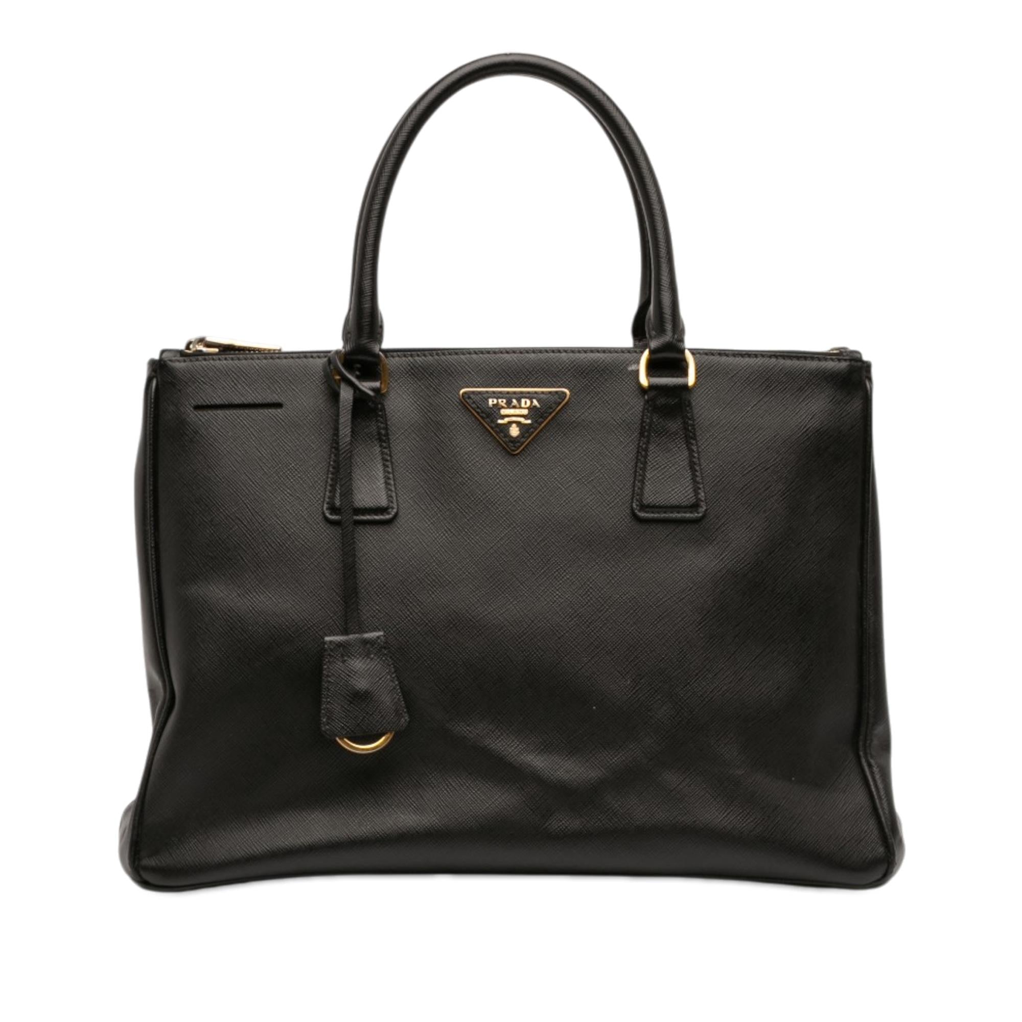 Prada Medium Saffiano Lux Galleria Double Zip Satchel