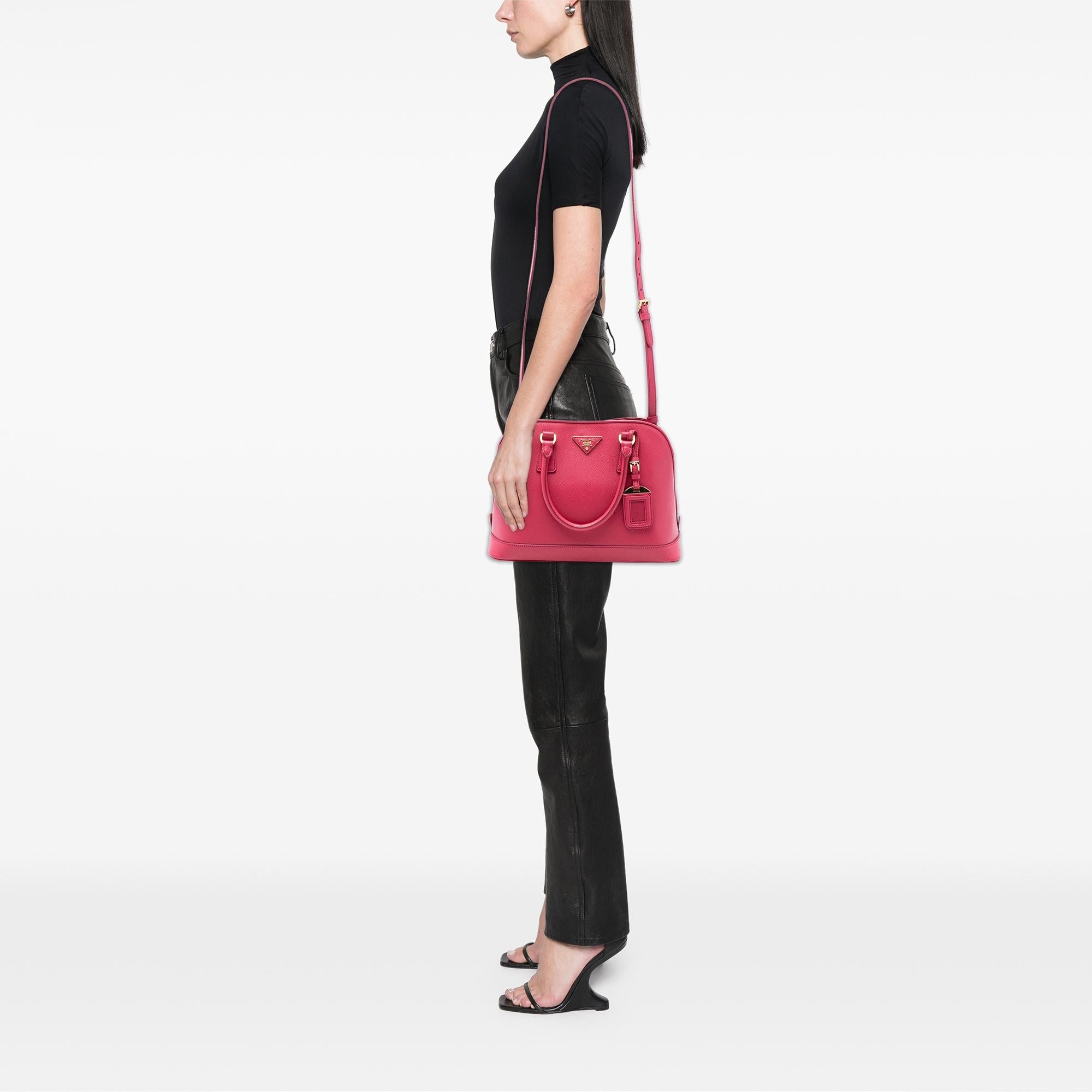 Prada Medium Saffiano Lux Open Promenade Satchel