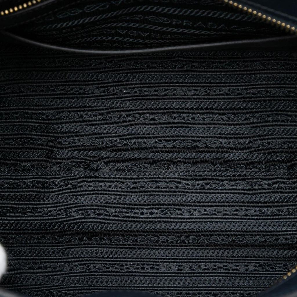Prada Medium Saffiano Trimmed City Calf Greca Esplanade Satchel