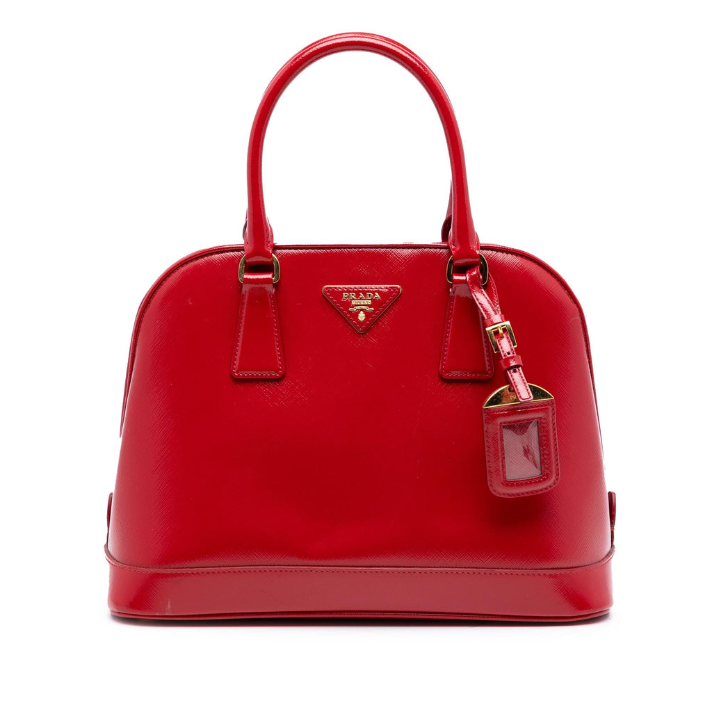 Prada Medium Saffiano Vernice Open Promenade Satchel