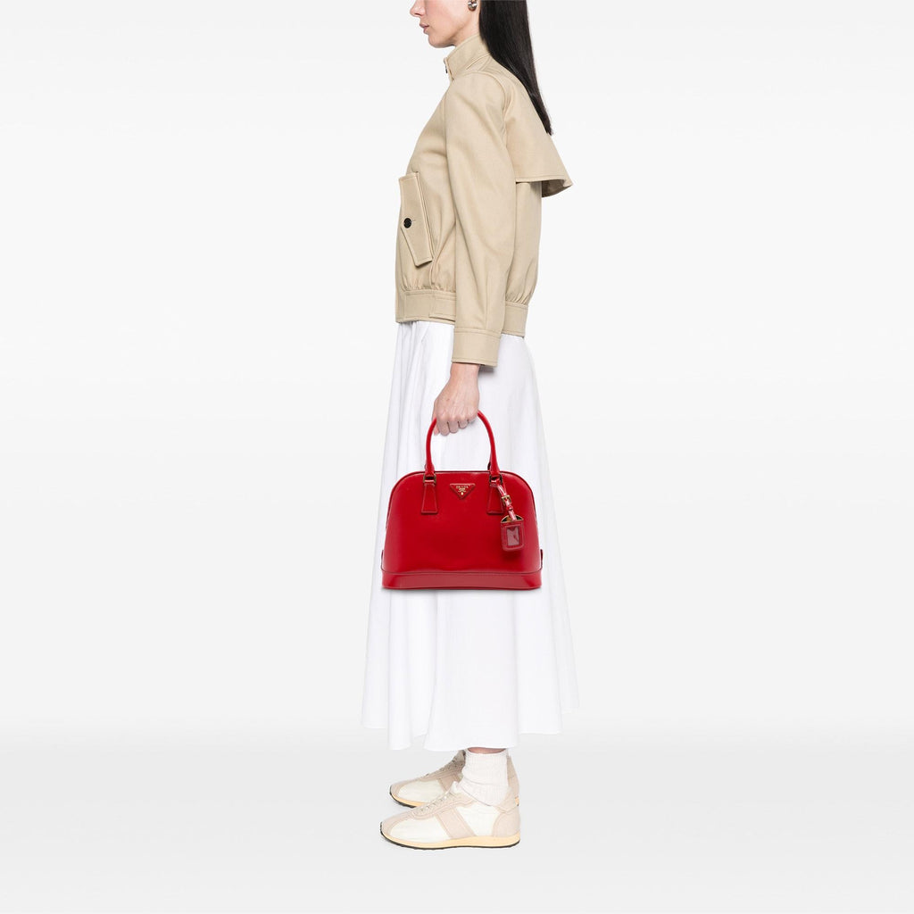 Prada Medium Saffiano Vernice Open Promenade Satchel