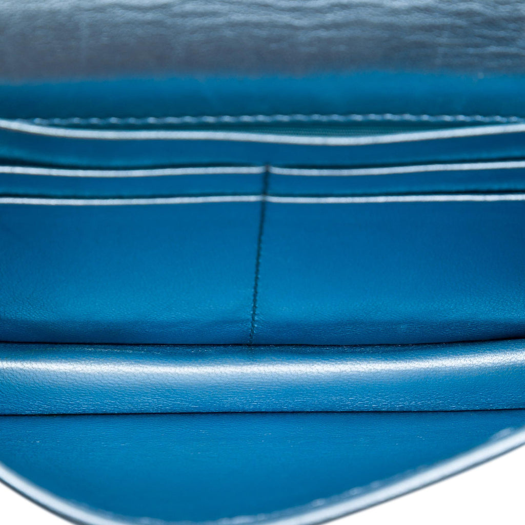 Prada Metallic Soft Calf Impunture Diagramme Wallet on Chain